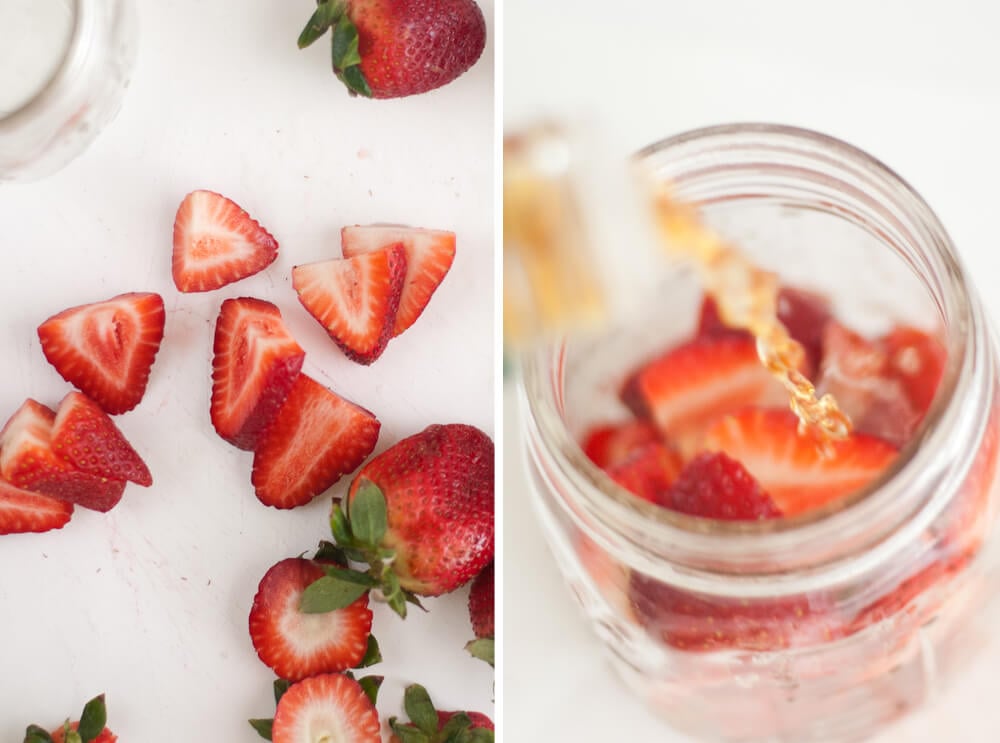 how to make strawberry-infused bourbon