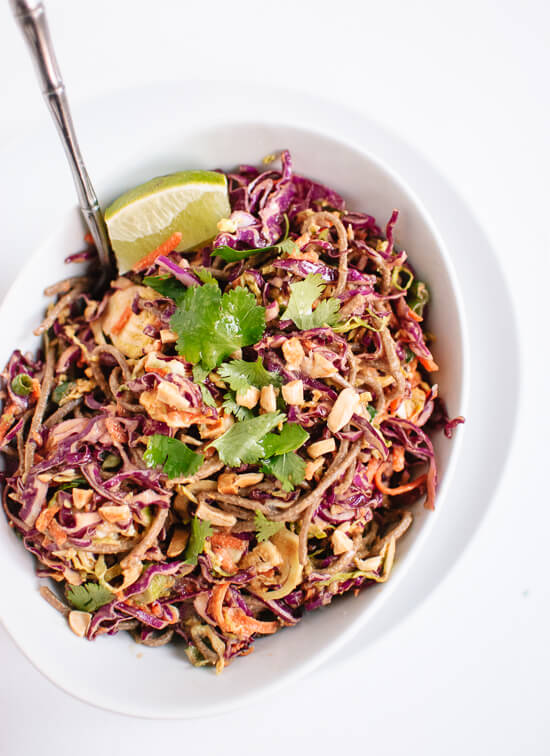 Peanut-sesame slaw with soba noodles - cookieandkate.com