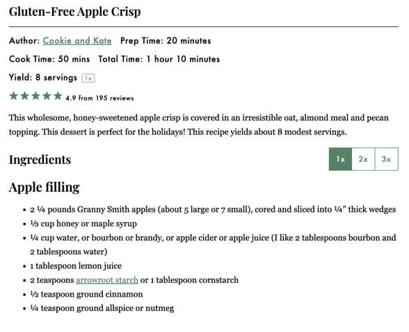 recipe print page